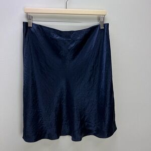 Babaton Aritzia Slip Satin Mini Skirt Midnight Blue Size 16 Silky Dark Romantic
